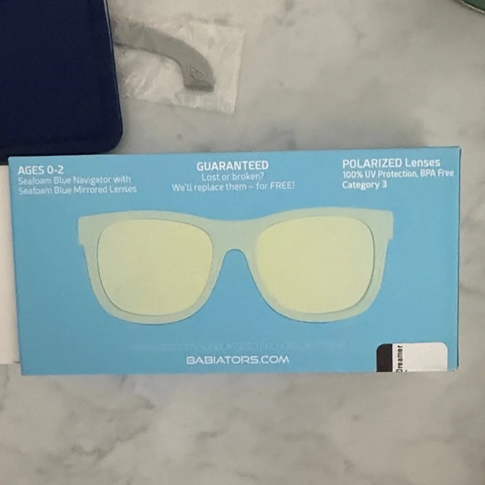 Babiators Seafoam Blue Kids Polarized Sunglasses with Mirrored Lenses Age 0-2 - Picture 4 of 5